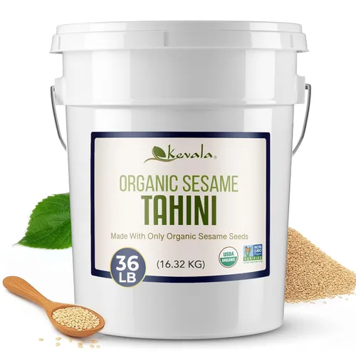 Miniatura 13 de Kevala Tahini de sésamo orgánico – USDA orgánico, proyecto sin OMG verificado y certificado Kosher (16 onzas (paquete de 5))