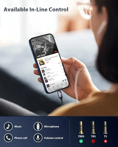 Miniatura 2 de Stouchi Adaptador USB C a dongle de 0.138 in, cable de audio tipo C, chip DAC de alta fidelidad para iPhone 17/16/15, Pixel 9/8/7/6, iPad, Samsung