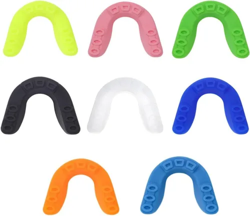 Protector bucal deportivo, protector dental atlético de fútbol, armadura de dientes de silicona para boxeo, baloncesto y fútbol (8 unidades de