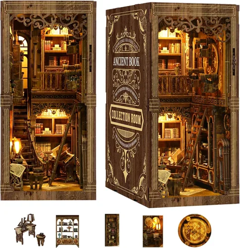Rincones de libros para adultos, kit de rincón de libros en miniatura para casa de muñecas, kits de modelos, kits de manualidades para adultos,