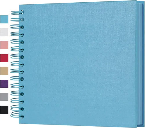 Miniatura 62 de potricher Álbum de scrapbook DIY de 10 x 10 pulgadas, 80 páginas de papel kraft grueso negro en blanco, libro de recuerdos para bodas y aniversarios