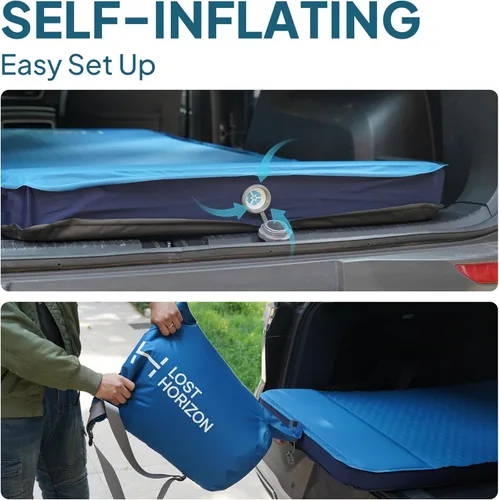 Miniatura 4 de Lost Horizon Air & Foam Camping Mattress, Self-Inflating Sleeping Pad, 3" Thick, with Pump Sack, Twin