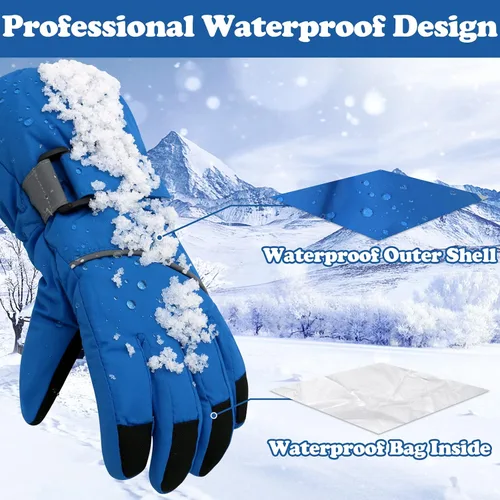 Miniatura 14 de Sarfel Guantes de nieve para niños, guantes de esquí impermeables para niños y niñas
