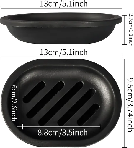 Miniatura 3 de Topsky Jabonera para ducha, 2 jaboneras, ahorradores de jabón para barra de jabón, soporte de barra de jabón para ducha con bandeja de goteo