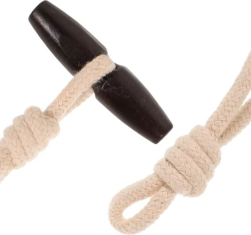 Miniatura 7 de EXCEART Retro Decor 10 pares de decoración de madera cárdigan sujetador botones de palanca botones abrigo costura cierre ropa retro ropa palanca
