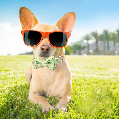 Miniatura 6 de Collar ajustable con moño para perros con patrones bonitos estampados, collares suaves para mascotas para perros pequeños, medianos y grandes