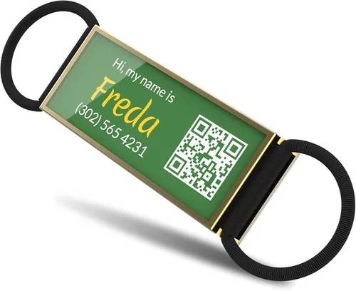Miniatura 15 de Etiqueta de identificación de perro deslizable con código QR, etiqueta silenciosa personalizada personalizada para mascotas - Gratis en línea