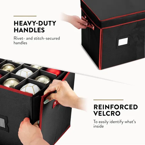 Miniatura 5 de Caja de almacenamiento grande de adornos navideños de alta calidad, con apertura lateral, bandejas estilo cajón, compartimento de 3 pulgadas, 8