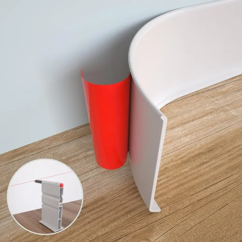 Moldura Flexible para Zócalo, 3 Pulgadas x 20 Pies, Base de Pared de Vinilo Despegar y Pegar, Base Cove, Moldura de Base de Pared de Goma Blanco