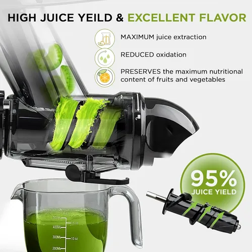 Miniatura 3 de Extractor de Jugo de Prensado en Frío Conducto de 3 Pulgadas de Ancho Alta Nutrición y Rendimiento de Jugo 3 Modos de Extractor Fácil