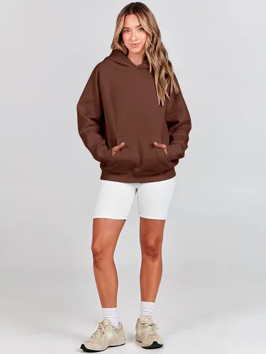 Miniatura 8 de ANRABESS - Sudaderas con capucha para mujer, sobre talla, de vellón de manga larga, modelo de 2024, para otoño