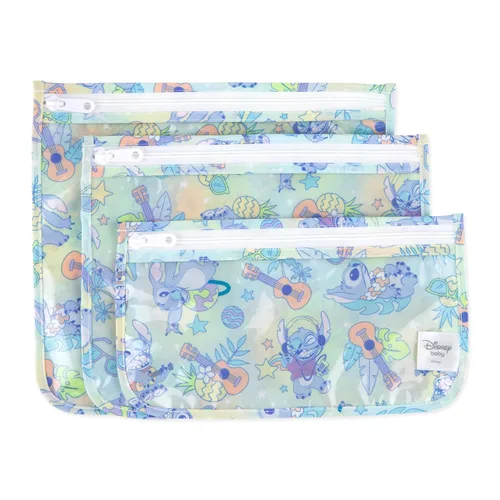 Miniatura 30 de Bumkins Bolsa de viaje, artículos de tocador, bebé, bolsa aprobada por la TSA, bolsa con cremallera, tamaño de cuarto de galón, lado transparente