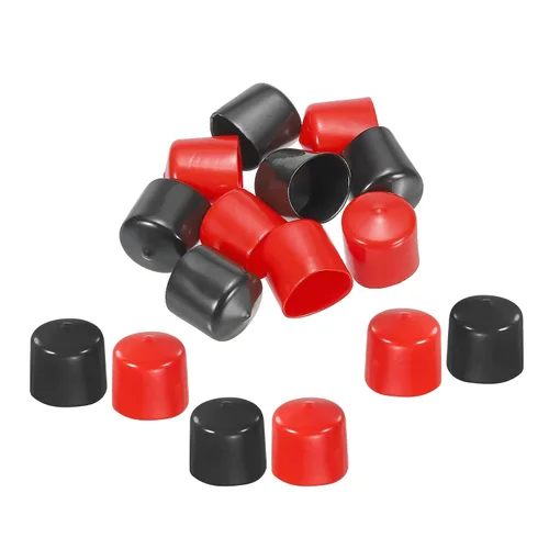 Miniatura 28 de MECCANIXITY 50 unids tapas de goma Surtido de 0.079 in PVC vinilo tornillo rosca protector para tornillo tornillo negro rojo