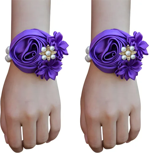Miniatura 20 de Boutonniere de rosas de satén, 2 piezas para boda, novio, padrino, padrino, mejor hombre, padre, alfiler de solapa, agujero de botón, flor