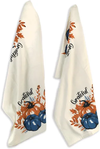 Miniatura 10 de The Fine Living Co. - Juego de 2 toallas de cocina 100% algodón, 18 x 28 pulgadas, toallas de cocina con estampado ornamental, toallas de mano