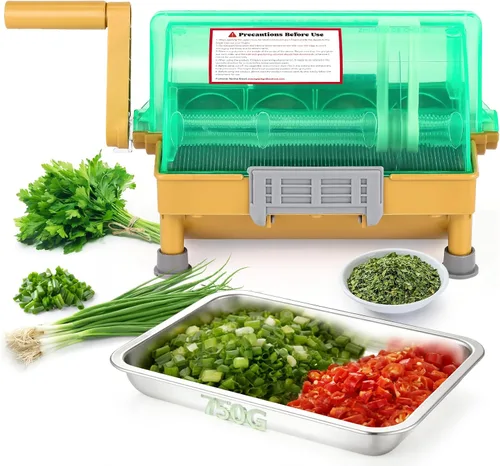 Moongiantgo Cortador de cebolleta de mano comercial, picador de cebolla verde, rebanador de corte, hoja de acero inoxidable, hacer cebolletas