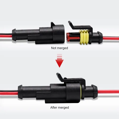 Miniatura 2 de Conector de 2 pines (kit de 6), conectores eléctricos automotrices de 18 AWG, conectores de cable impermeables, conectores eléctricos de 2 pines