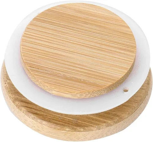 Miniatura 7 de iiniim Tapas reutilizables de bambú, tapas de anillo de sellado de silicona, tapas para pequeñas bocas regulares, conservas de conservas, tarros