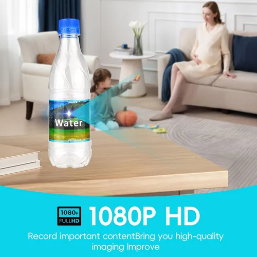 Miniatura 2 de Botella de cámara oculta - Mini cámara - Cámara inalámbrica para niñera - Full HD - Seguridad interior del hogar - Sin WiFi