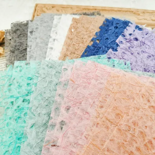 Miniatura 7 de Papel arrugado decorativo decorativo de tela texturizada de tamaño A5. 10PCS para producción artesanal, suministros de diario basura, fabricación