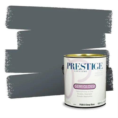 Miniatura 1160 de Pintura Exterior + imprimación PRESTIGE, todo-en-uno, 1 galón, acabado mate, color comparable al Valspar* Royal Gray* VS151-Gris real