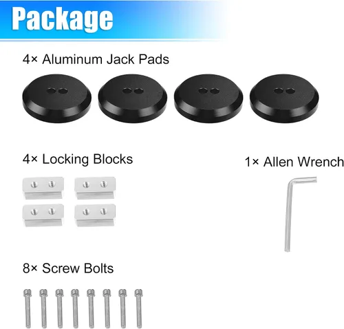 Miniatura 7 de X AUTOHAUX 4 almohadillas de aluminio Jack Pucks para Chevrolet Corvette C5 C6 C7 C8 Z06 ZR1 1997-2021 Jack Lift Pad Jack Lift Pad Adaptador de Negro