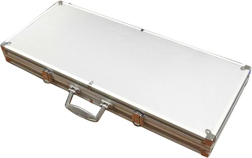 Miniatura 2 de Caja de aluminio plateado con bloqueo de ficha de póquer 650