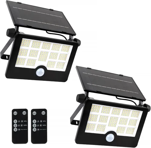 Miniatura 8 de Luz Solar de Inundación, 122 LEDs Luces Exteriores Brillantes con Sensor de Movimiento, Luz de Seguridad Solar de Anochecer a Amanecer para Patio