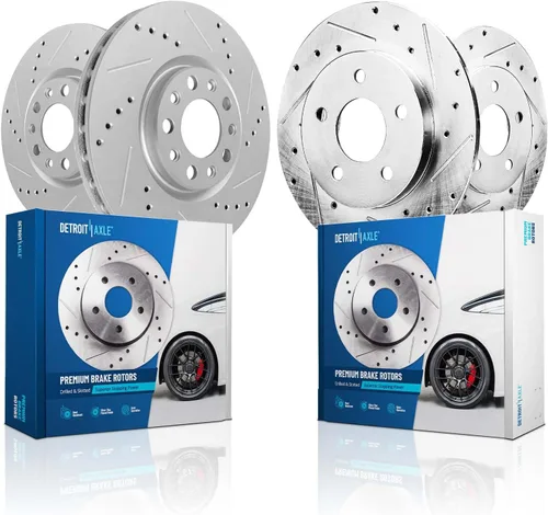 Miniatura 15 de Detroit Axle - 4 rotores de freno para Chevrolet Cruze 2014 2015 [modelos de motores de gas] Rotores de freno de disco perforados y ranurados