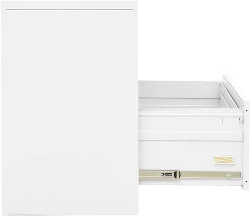 Miniatura 8 de Archivador de metal de 2 cajones, archivador de acero para oficina con cerradura para el hogar y la oficina, 35.4 x 18.1 x 28.5 pulgadas (blanco)