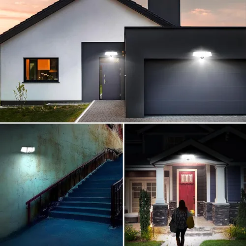 Miniatura 9 de Lepro Luces solares para exteriores, luces de seguridad activadas por movimiento WL5000, panel solar separado, 3 cabezales ajustables, ángulo