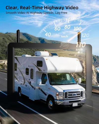 Miniatura 3 de Cámara de respaldo inalámbrica solar magnética Plug and Play 7 pulgadas 1080P HD DVR IPS, visión nocturna IR, instalación solar impermeable IP69