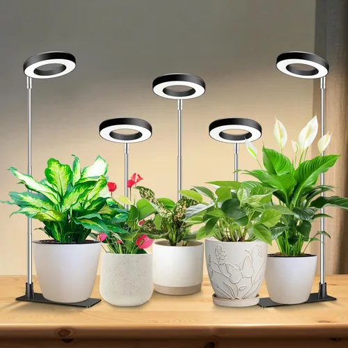 Miniatura 18 de Kullinss - Luz de crecimiento, 48 luces LED de espectro completo para plantas de cultivo en interiores con base desmontable, temporizador de Grano