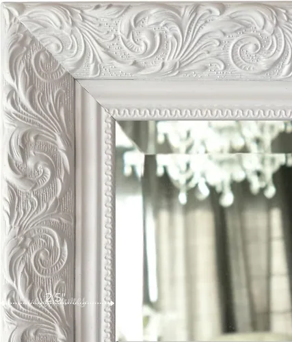 Miniatura 2 de West Frames Espejo de pared con marco en relieve de Bella (22.25" x 28.25", color blanco)