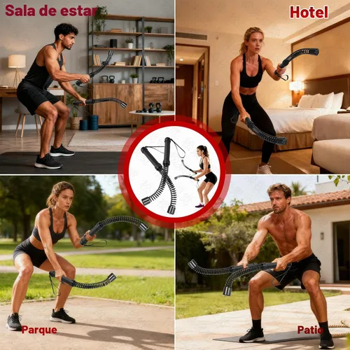 Miniatura 6 de Cuerdas de batalla inalámbricas (paquete de 2) cuerdas de entrenamiento portátiles para entrenamientos HIIT, entrenamiento cardiovascular