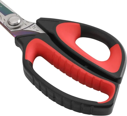 Miniatura 4 de LIVINGO Tijeras Multiusos de Servicio Pesado de 10", Herramienta de Acero Inoxidable Forjado con Revestimiento de Titanio Premium, Tijeras Rojo