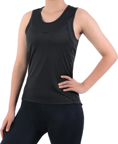 Miniatura 22 de Camiseta sin mangas de ciclismo con espalda cruzada para mujer, para interiores y exteriores, con bolsillos