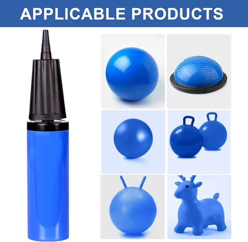 Miniatura 3 de Exercise Ball Pump, Hand Air Pump for Stability Workout Yoga Ball, with 10 Plugs for Valve & 2 Plug Remover for Easy Deflation Azul