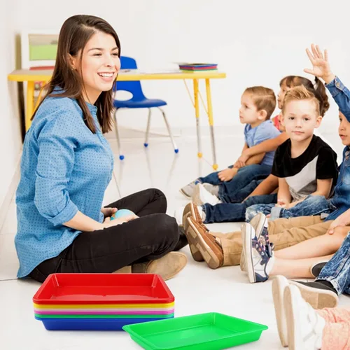 Miniatura 6 de Bercoor Paquete de 12 bandejas de plástico para arte, bandeja organizadora de actividades para niños, escuela, aula, proyectos de bricolaje, 6