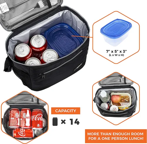 Miniatura 5 de opux Lonchera térmica para hombres y mujeres, bolsa de almuerzo para el trabajo y la escuela, a prueba de fugas, hielera suave tipo tote