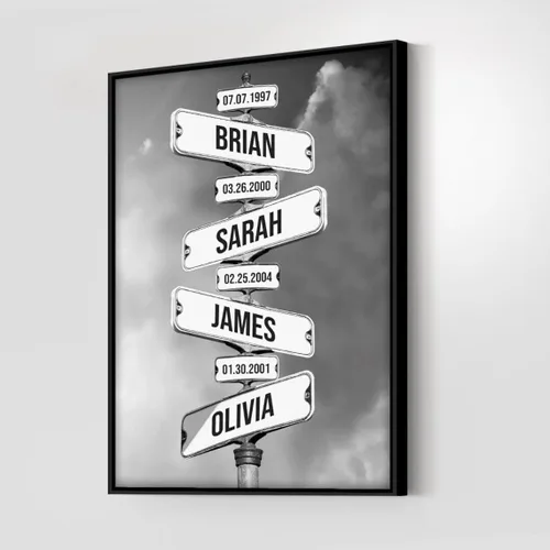 Miniatura 2 de VIRAGIL Lienzo personalizado con nombre de calle familiar, póster personalizado para decoración del hogar y sala de estar, arte de pared