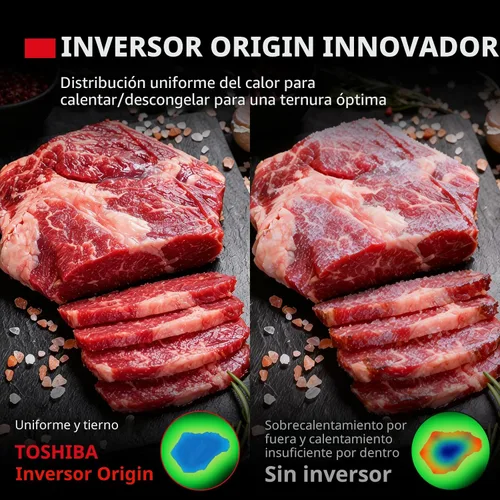 Miniatura 5 de TOSHIBA Horno de microondas con diseño de plataforma plana/sin plato giratorio con tecnología inversor, sensor inteligente, función de silencio