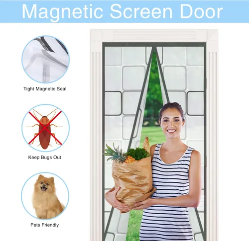 Miniatura 2 de Cortina aislada, térmica, magnética, autosellable, pantalla de EVA para mantener el frío fuera, cubierta de puerta de cierre automático para cocina