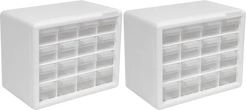 Miniatura 51 de Repisa para almacenamiento de piezas, de plástico, con 26 cajones Akro-Mils 10126REDBLK20, de 20 pulgadas x 10-1/4 pulgadas x 6-3/8 pulgadas, rojo