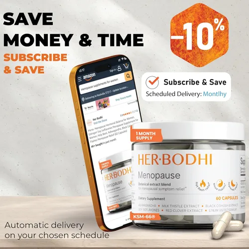 Miniatura 2 de Her Bodhi Meno - Equilibrio Hormonal para la Menopausia para Mujeres, Suplemento de Isoflavonas de Estrógeno y Soja para la Menopausia para Mujeres