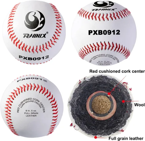 Miniatura 4 de PHINIX Béisbol juvenil de cuero de grano completo