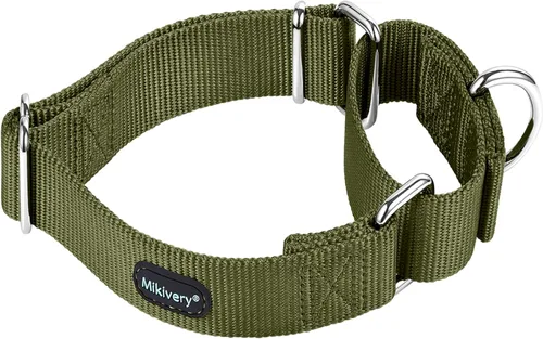 Miniatura 15 de Mikivery Martingale - Collar de nailon ajustable y de entrenamiento de seguridad, colorido y cómodo, con hebilla de metal, collares para mascotas