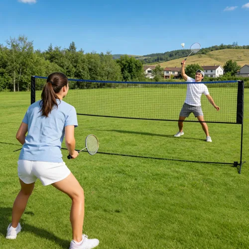 Miniatura 2 de OLIXIS Red de bádminton portátil, red de voleibol ajustable en altura, red de bádminton con bolsa de transporte, red de voleibol para piscina, patio