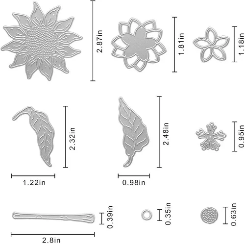 Troqueles de corte de girasol de metal A + una flor estereoscópica 3D troquelada plantillas en relieve molde para tarjetas DIY álbum de recortes,