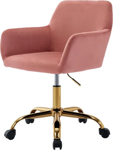 Silla de escritorio de pelo sintético giratoria 360°, silla de oficina moderna ajustable en altura para adolescentes, mujeres y niñas, con base